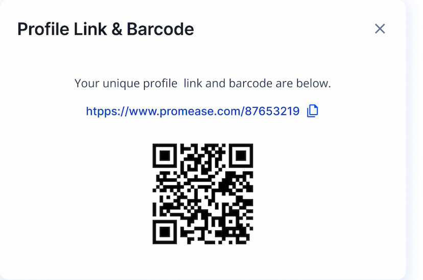 Share PROM link or code